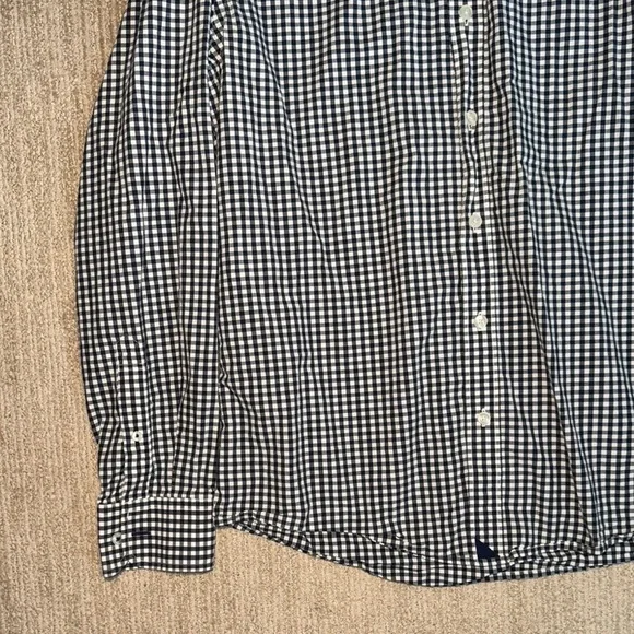 UNTUCKit Mens Size L Navy White Gingham Wrinkle Free Shirt - Picture 4 of 9